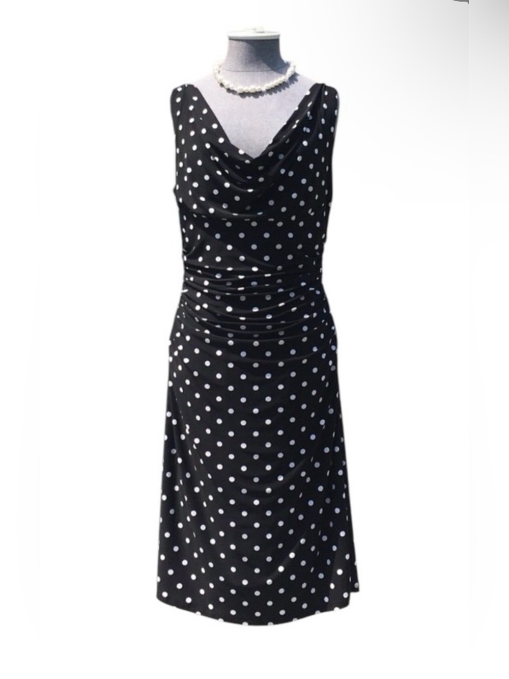 American Living Black & White Polka Dot Wrap Dress — Sz 2